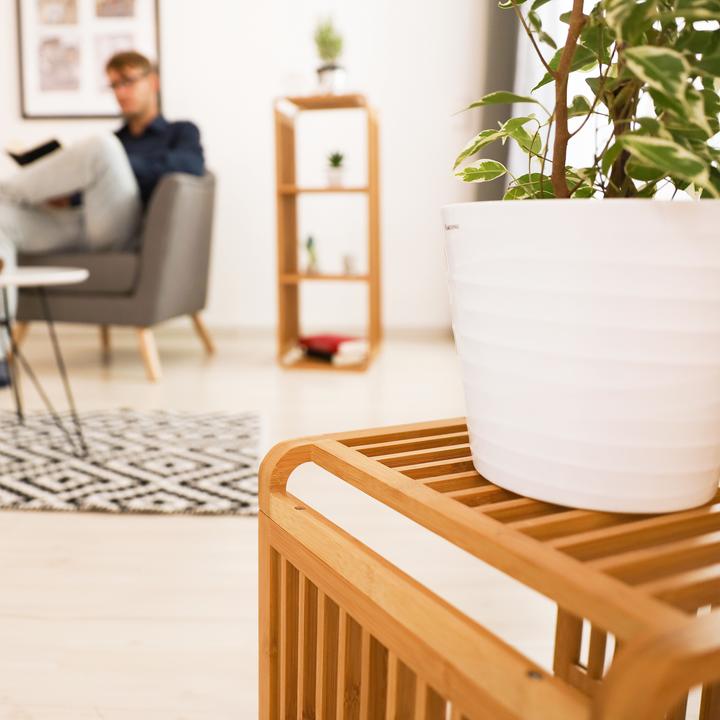 Actual product image Relaxdays Bamboo shelf (33 x 33 x 96 cm)