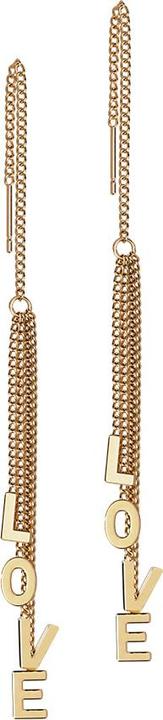 Star Piercing Ohrstecker rosegold freifallende Kette Buchstabenbaum Love (ohne Messing, Chirurgenstahl 316L)