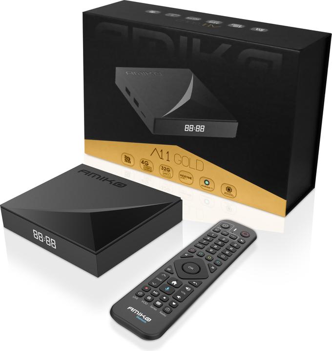 Image du produit Amiko A11 Gold 4K Android OTT Media Streamer (32 Go, Android 11)
