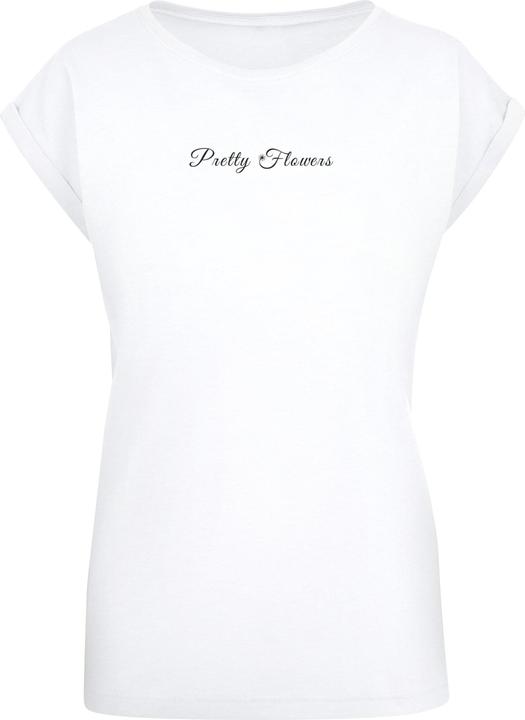 Actual product image Merchcode Ladies Pretty Flowers - Extended Shoulder Tee - 116879 (XXL)