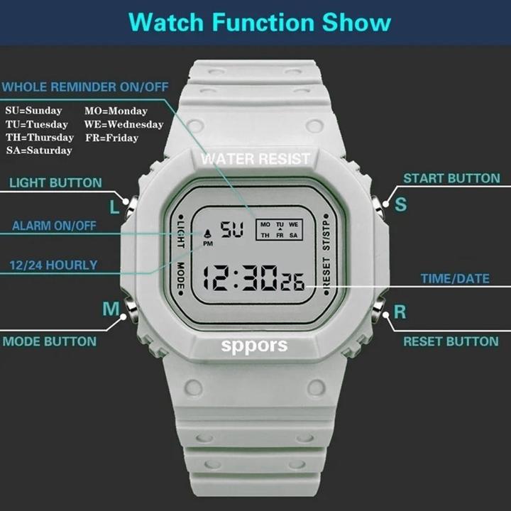 Actual product image Cbx Quadro Sport watch, digital watch with silicone strap white (528 mm)