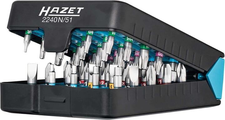 Actual product image HAZET Screwdriver bit set 2240N/51 ∙ Hexagon, solid 6.3 (1/4 inches) ∙ Pozidriv profile PZ, Cross r… (6.3 mm)