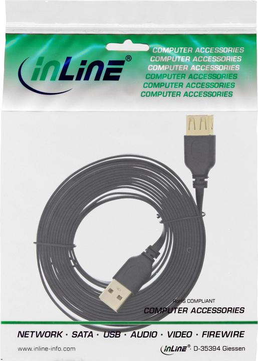 Immagine prodotto InLine Estensione del cavo piatto USB 2.0 (5 m, USB 2.0)