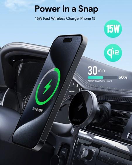 Produktbild Aukey Maglink Phone Dash Mount (15 W)