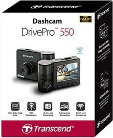 Image du produit Transcend Dashcam - DrivePro 550 - 128GB (support à ventouse) (Récepteur GPS, Écran intégré, Microphone intégré, DHU)