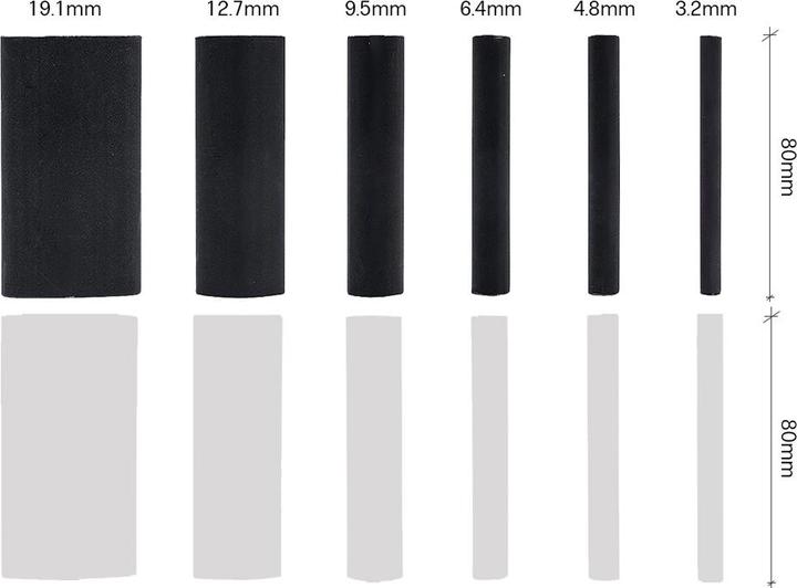 Immagine prodotto Offgridtec Schrumpfschlauch Sortiment Schwarz Weiss 3:1 Ratio mit Kleber Doppelwandig 260 Stück 88mm Länge Ve (260 x)
