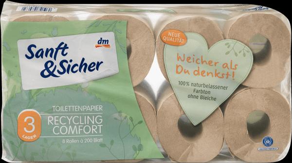 dm Sanft&Sicher Toilettenpapier Recycling (8 x)