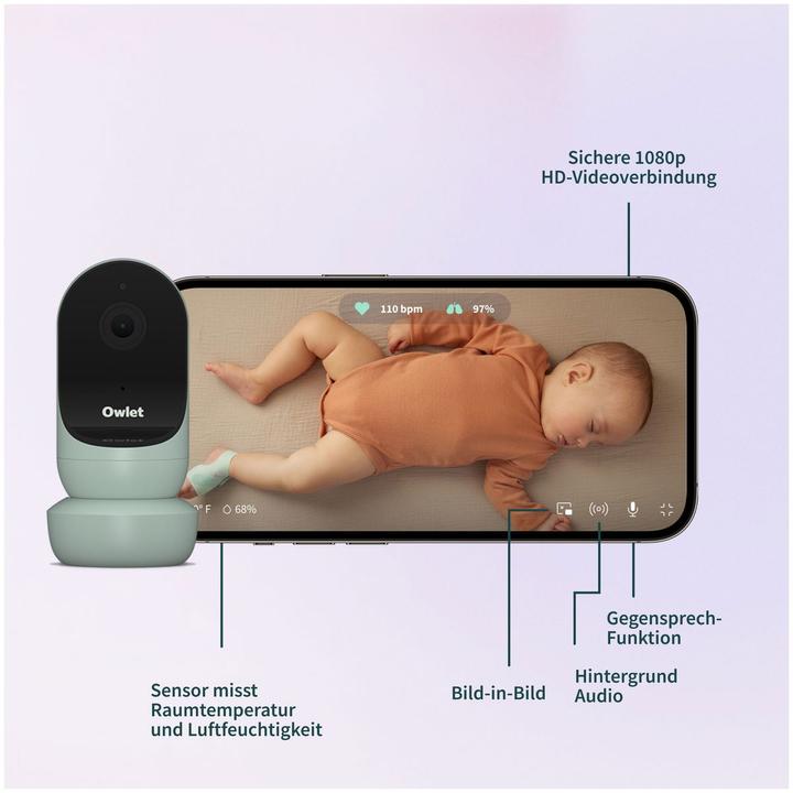 Produktbild Owlet Cam 2 (Babyphone mit Kamera, 30 m)