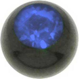 Immagine prodotto Bijouteria Chiusura piercing (Acciaio chirurgico 316L, Rivestimento PVD (nero), Cristallo premium)