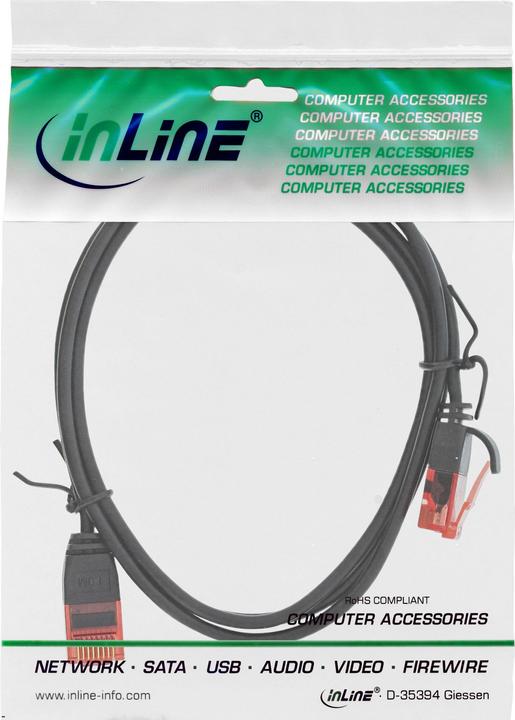 Actual product image InLine Slim patch cable (U/UTP, CAT6, 1 m)