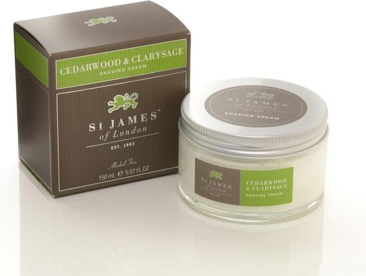 Actual product image St. James of London Shaving Cream Cedarwood & Clarysage (150 ml, Shaving cream)