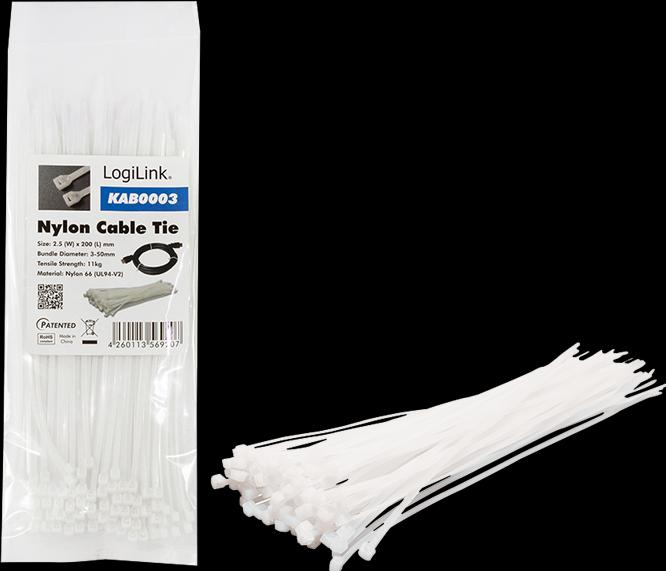 Produktbild LogiLink Kabelbinder Set (Kunststoffkabelbinder, 200 mm, 100 Stk.)