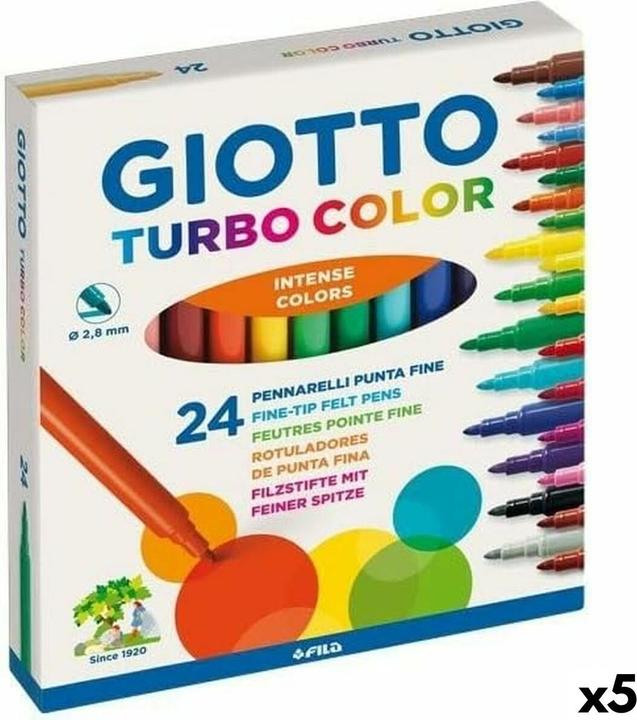 Giotto Marker-Set Turbo Color Bunt (5 Stück) (Colorato, 24 x)