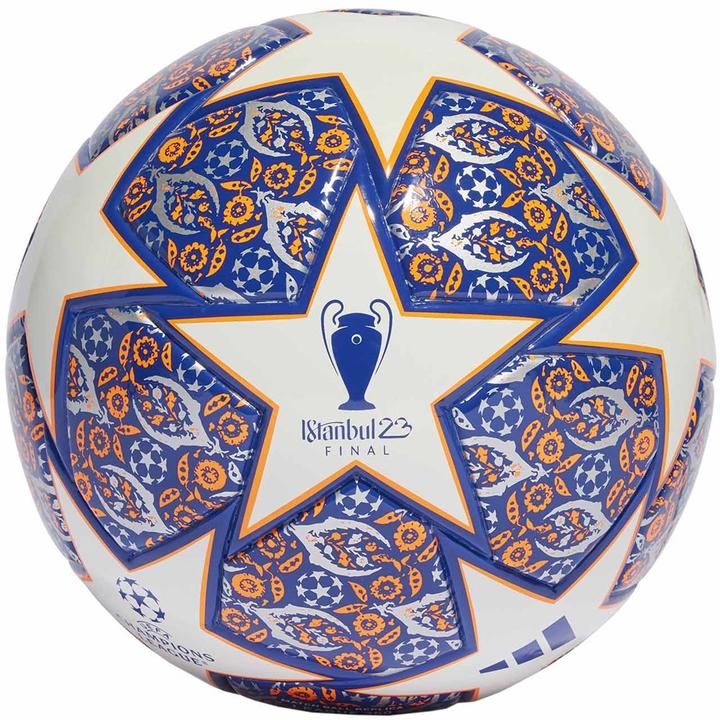 Produktbild adidas Piłka nożna Junior UCL 350 League Istanbul biało-niebiesko-pomarańczowa HT9008 4 (4)