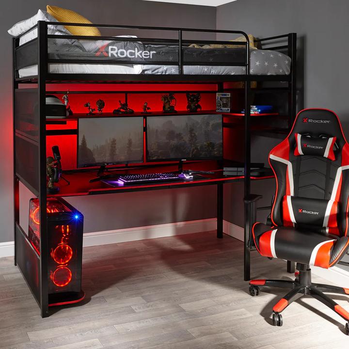 Actual product image X Rocker BattleBunk Gaming Bed with integrated XL Gaming Desk (90 x 190 cm)