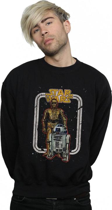 Actual product image Star Wars Mens R2-D2 And C-3PO Vintage Sweatshirt (4XL)