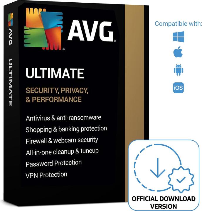 Produktbild Avast AVG Ultimate (10 User, 10 Geräte/User, 12 Monate)