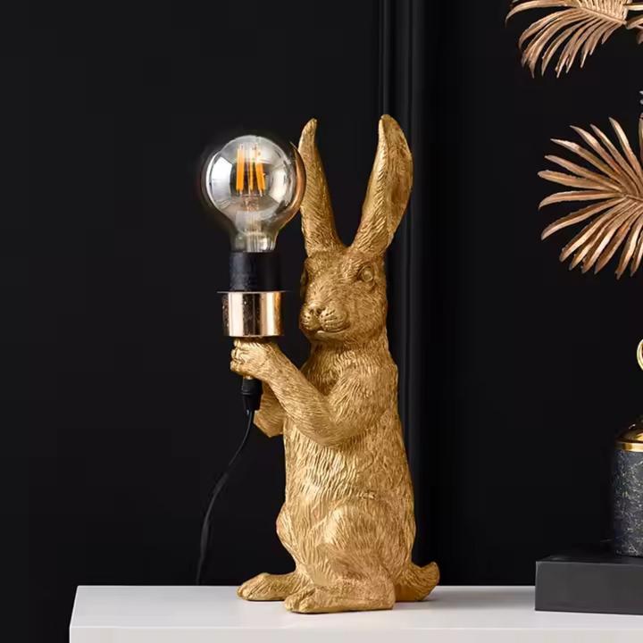 Actual product image Hermex Hasenlampe Nachttischlampe Tiermotiv-Beleuchtung Hasen-Dekoleuchte (E27)