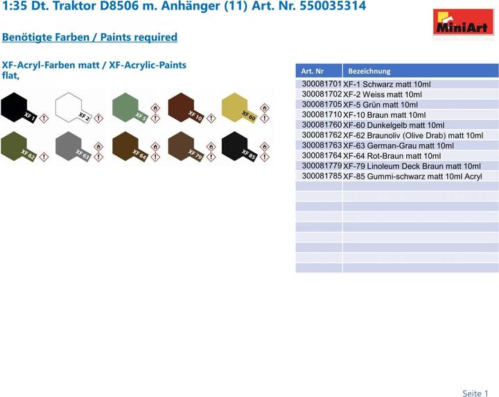 Produktbild Mini art German Tractor D8506 with Trailer & Crew