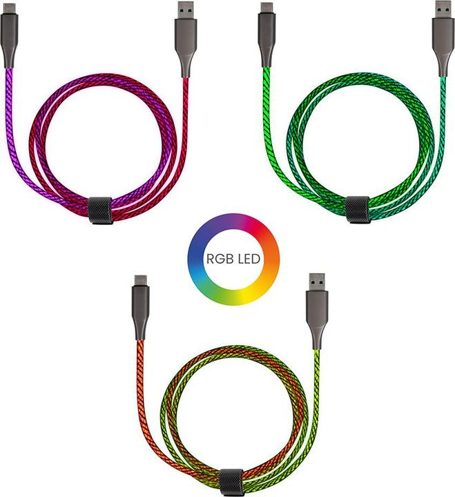 Immagine prodotto Livoo Cavo di ricarica rapida USB Tipo C RGB (1 m, USB 3.0, 15 W)