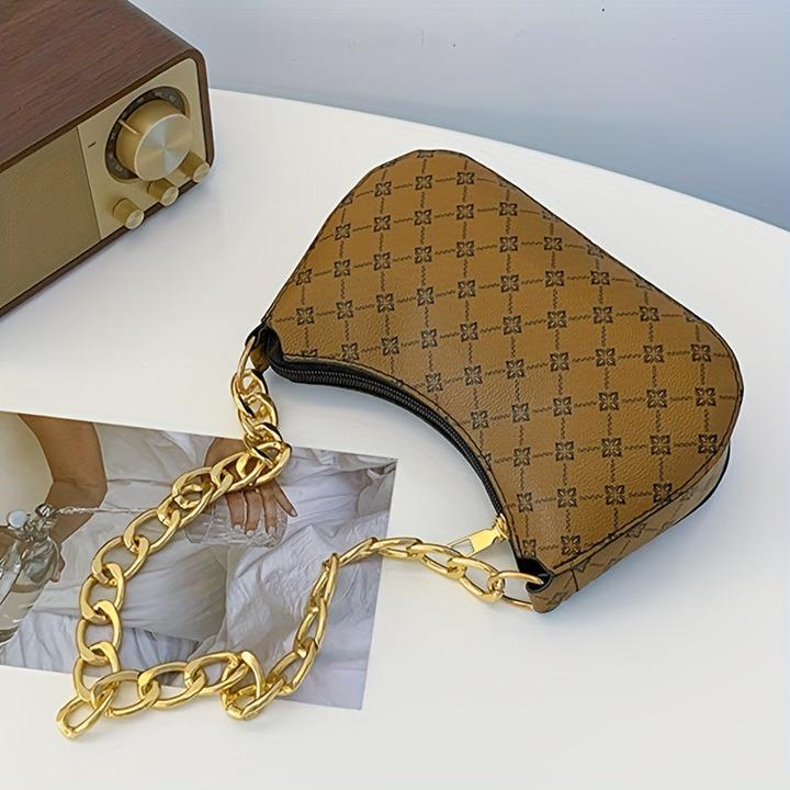 Only-Bags.Store Retro bedruckte klassische Unterarmtasche, einfache Umhängetasche, lässige Handtasche, Shopping