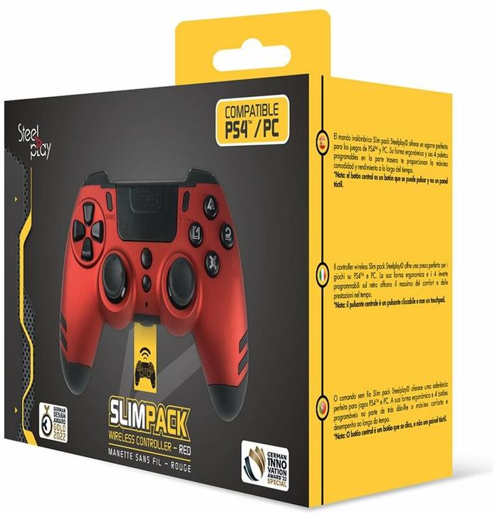 Actual product image Steelplay Slim Pack Wireless Controller Ruby Red Multi (PS4, PC)
