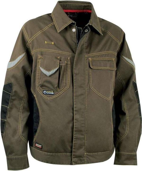 Produktbild Cofra Arbeitsjacke STONE WASH mit vielen Taschen und Reflektionsstreifen braun 54 (54)