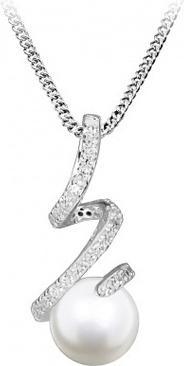 Silver Cat Charming Zirconia Pearl Necklace SC494 (Chain. Pendant)