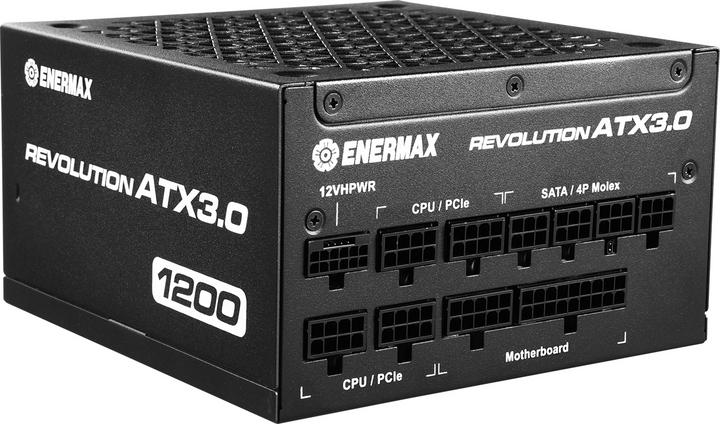 Actual product image Enermax REVOLUTION ATX3.0 Enthusiast Gaming Streaming ATX PSU 1000W 80Plus Gold PCIe 5.0 Ready Full- (1200 W)