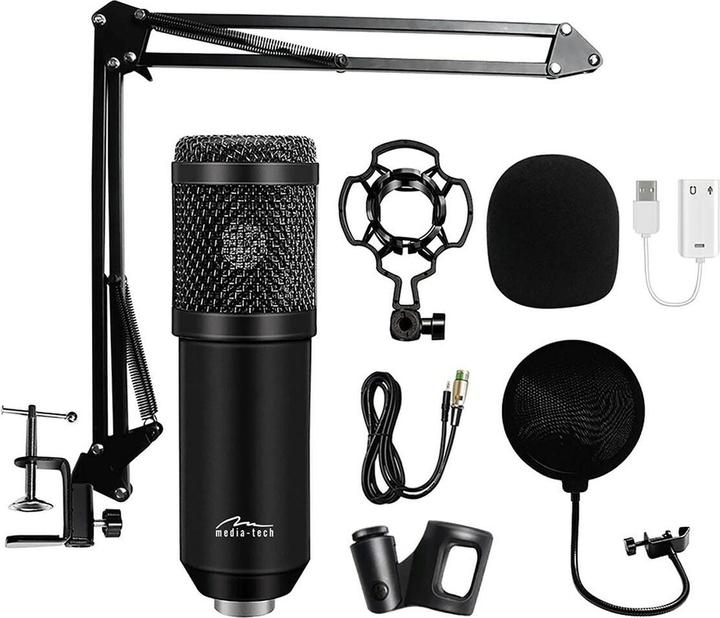 Immagine prodotto Media-Tech MICROFONO DA STUDIO E STREAMING - Set di microfoni a condensatore professionali (tutti neri) per