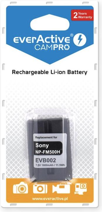 Produktbild Everactive Battery Replacement for Sony NP-FM500H 1600 mAh (EVB002) (Kamera Akku)
