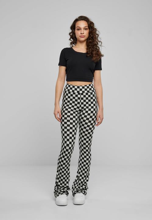 Actual product image Urban Classics Ladies Checked Boot Cut Leggings (XL)