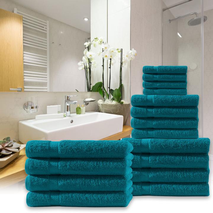 Image du produit Casativo Set de serviettes 24 pièces, 8 serviettes invitées, 8 serviettes de bain et 8 serviettes de toilette (100 x 50 cm, 50 x 30 cm, 150 x 100 cm)