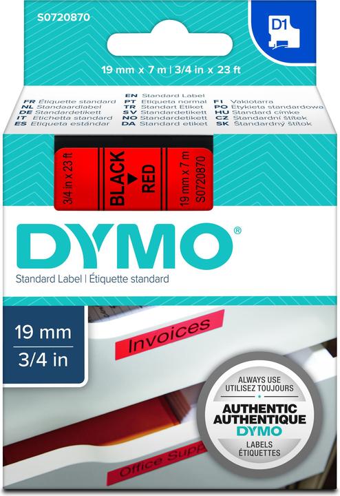 Actual product image Dymo S0720870 Standard tape (1.90 cm, Red)