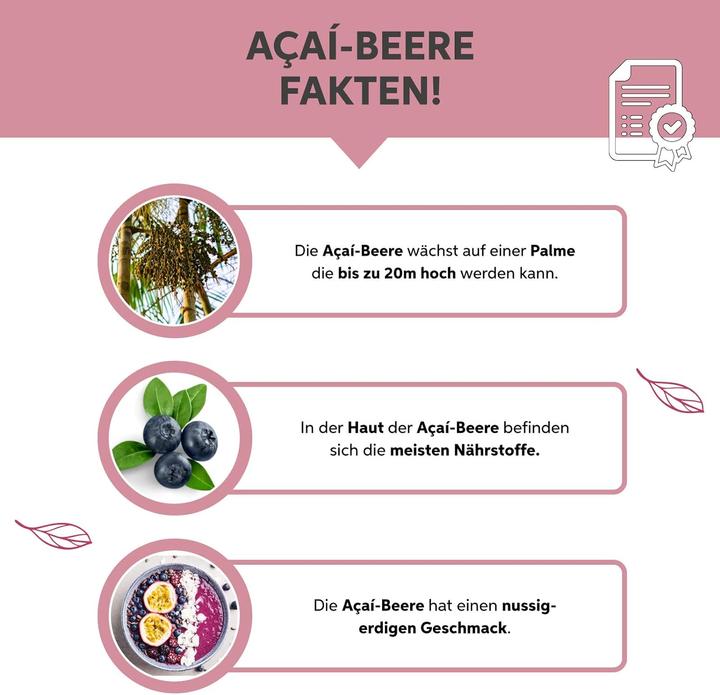 Produktbild Eltabia Acai Pulver in Rohkost-Qualität | 100% rein ohne Zusatzstoffe und Vegan (Pulver, 200 g)