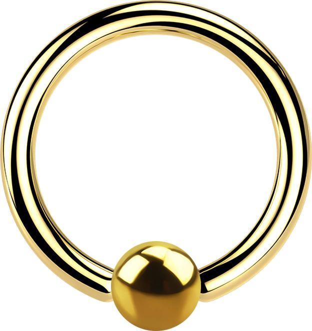 Star Piercing Ball Closure Ring vergoldet (ohne Messing, Chirurgenstahl 316L)