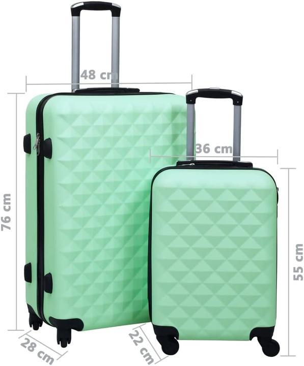 VidaXL Trolley Set, Mintgrün (Handgepäck (bis 50l), L (90 - 115l))