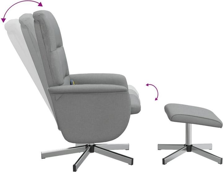 Actual product image VidaXL Massage chair with footstool light grey fabric,colour