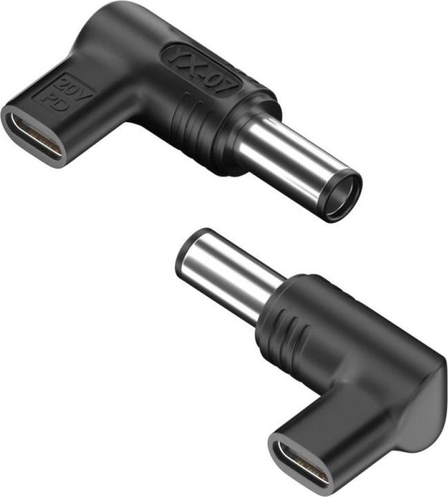 Image du produit PowerGuard L-Shape USB-C auf DC 7.4 x 5.0 mm HP Ladeadapter PD 20V 100W
