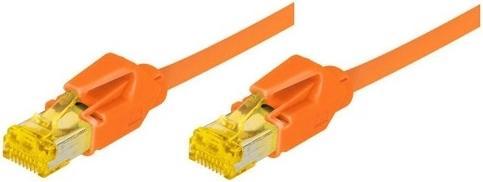 Actual product image Tecline Patch cable S/FTP, PiMF, Cat 6a, orange, 1.5 m For 10 Gigabit/s, halogen-free, with Draka cable and (S/FTP, CAT6a, 1.50 m)