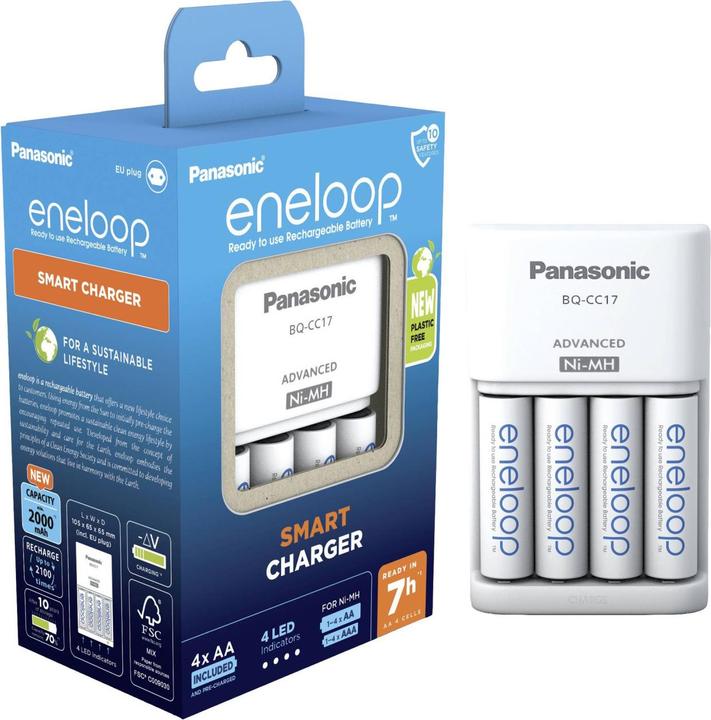 Produktbild Panasonic Bq-Cc17 (4 Stk., AA, 1900 mAh, Ladegerät inkl. Akku)