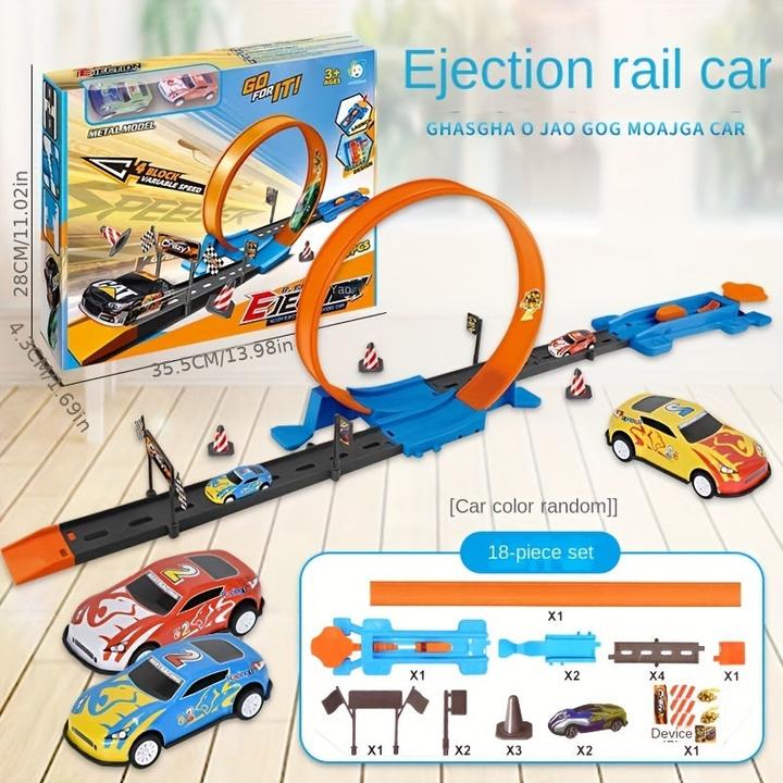 Produktbild Activity Board 360° drehbares Rennbahn-Achterbahn-Set, Kinder-Hochgeschwindigkeits-Autorennen, Auto-Schienen-Sets