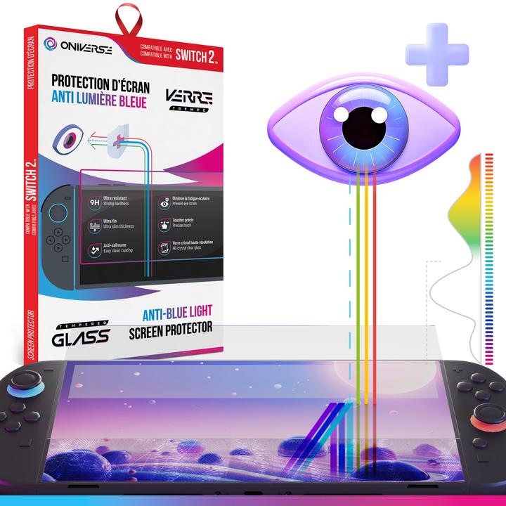 Image du produit Oniverse Switch 2™ Schutzfolie mit Blaulichtfilter - Gaming-Zubehör (Switch)