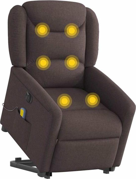 Immagine prodotto VidaXL Poltrona massaggiante elettrica con ausilio per la risalita in tessuto marrone scuro