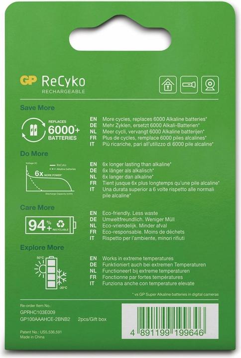 Produktbild GP Batteries ReCyko (1 Stk., AAA, 950 mAh)