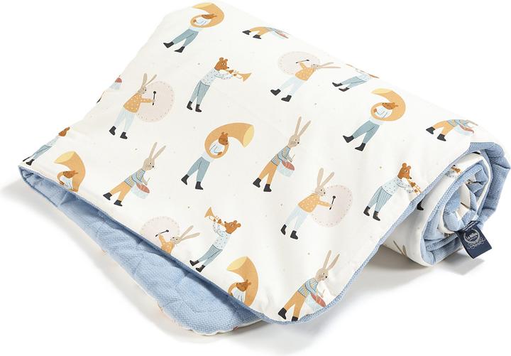 Actual product image La Millou Baby nest |Premium cotton velvet|Including Sleepy Pig cushion |Heart Beat Blue