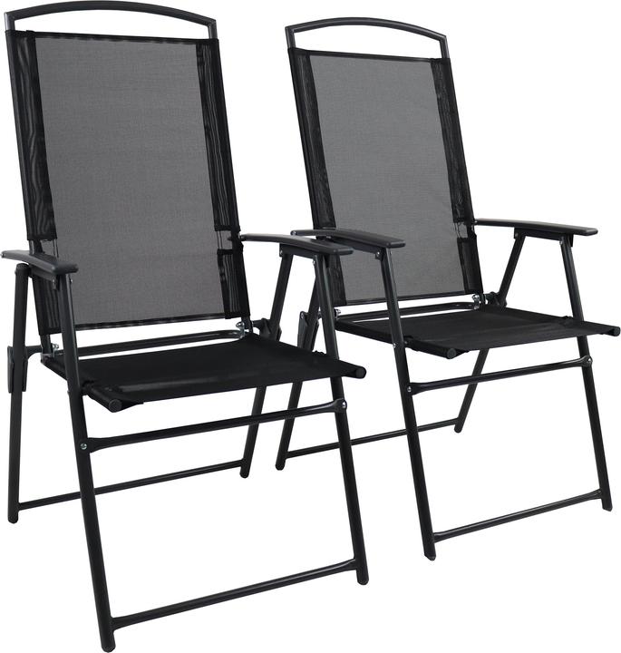VCM Chaise de jardin 2-pièces Chaise haute Textilène pliable