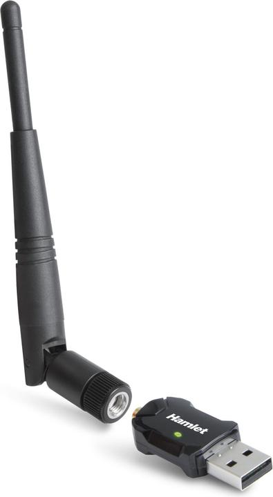 Hamlet USB Wi-Fi Adapter 600Mbps Dual Band 5GHz + 2.4GHz Standard 802.ac mit abnehmbarer Antenne (USB)