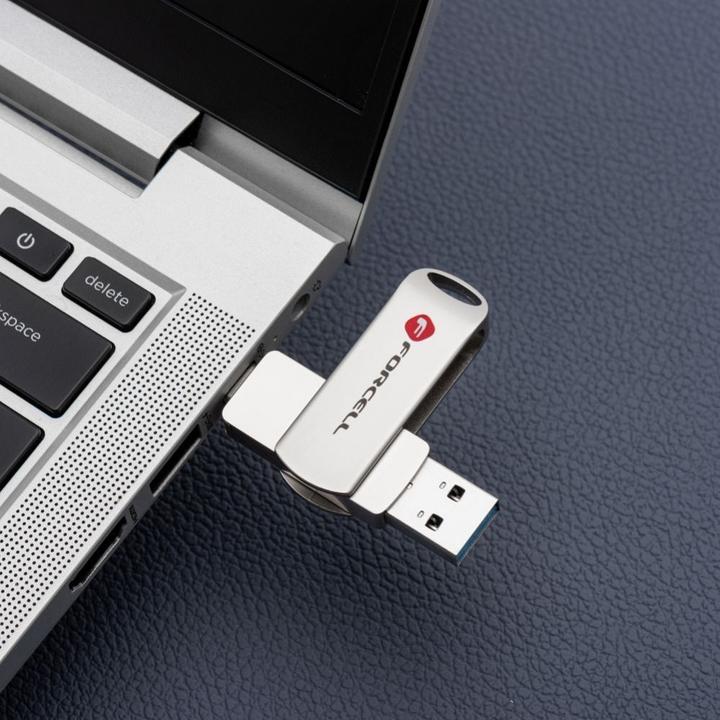Produktbild Forcell Memory cards F-DATA pendrive Metal Duo 16GB USB3.2 Gen 1 (USB A / Type C) silver (16 GB, USB-A, USB-C)