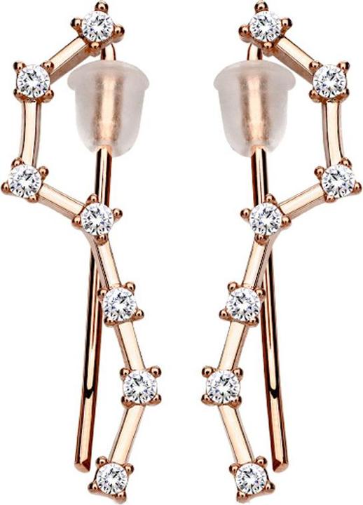 Star Piercing Ohrring Ear Climber rosegold mit sieben Kristallen
